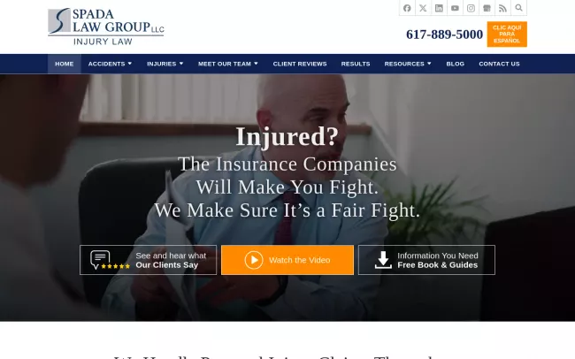 Screenshot of the Spada Law Group, LLC Website