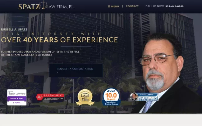 Screenshot of the Spatz Law Firm Website