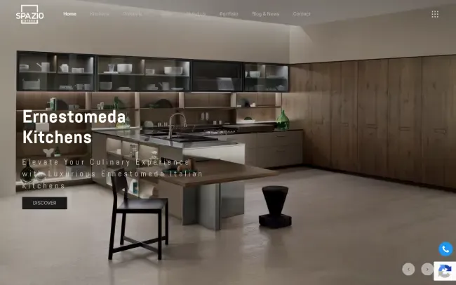 Screenshot of the Spazio Interni Kitchen & Home Design Website