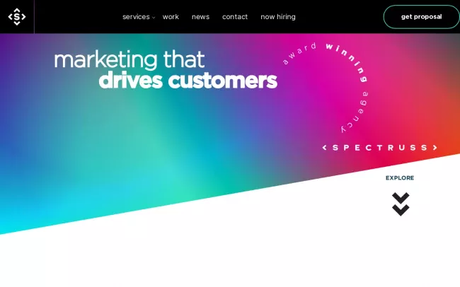 Screenshot of the Spectruss - A Digital Marketing Company Website