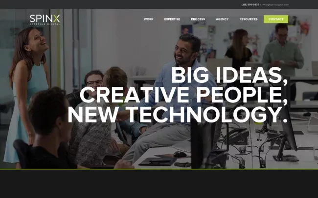 Screenshot of the SPINX Digital Website