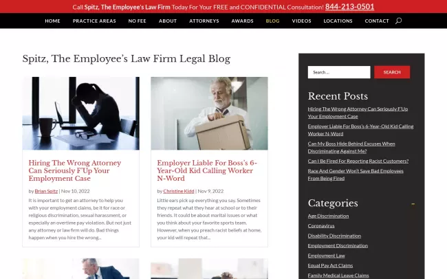 Screenshot of the The Spitz Blog