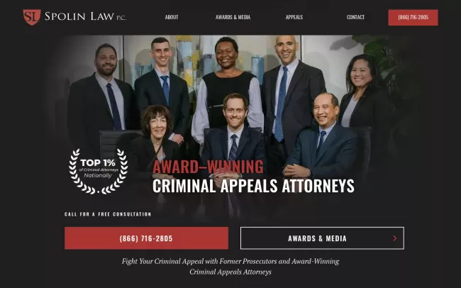 Screenshot of the Spolin Law P.C. Website