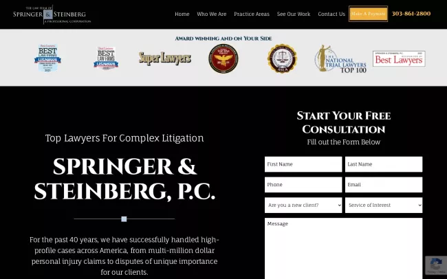 Screenshot of the Springer & Steinberg Website