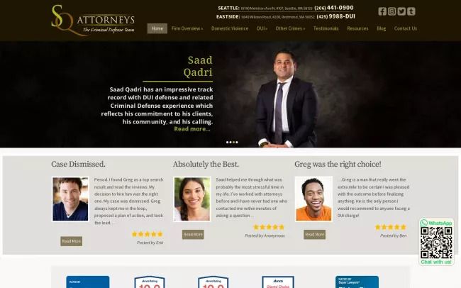 Screenshot of the SQ Attorneys Website