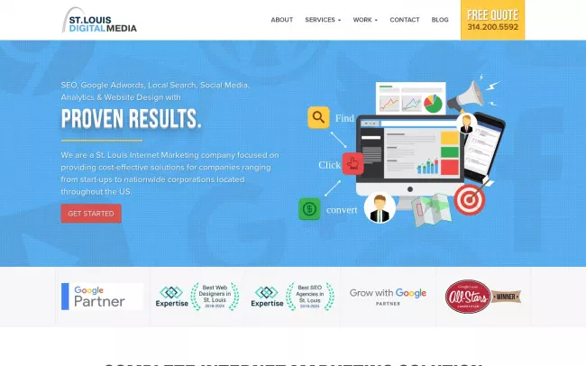 Screenshot of the St. Louis Digital Media Website