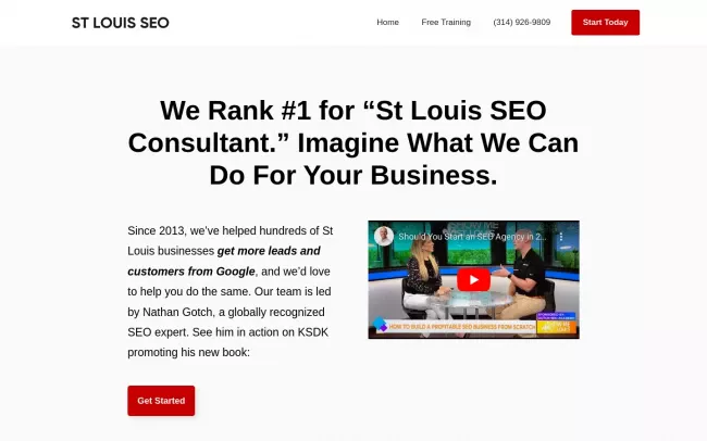 Screenshot of the St Louis SEO Consultant Website