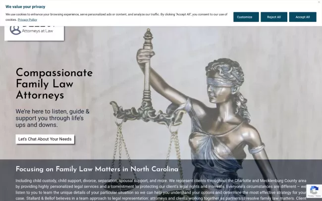 Screenshot of the Stallard & Bellof, PLLC Website