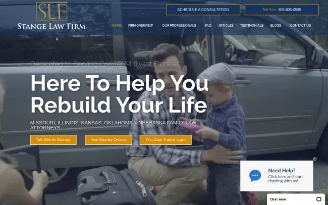 Screenshot of the Stange Law Firm, PC Website