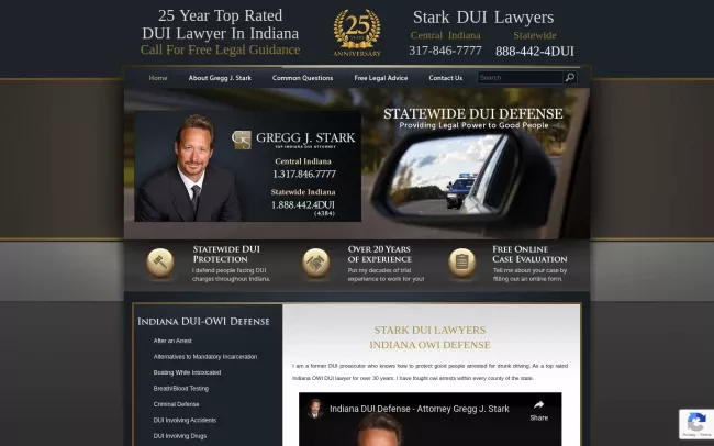 Screenshot of the Stark DUI Lawyers Website