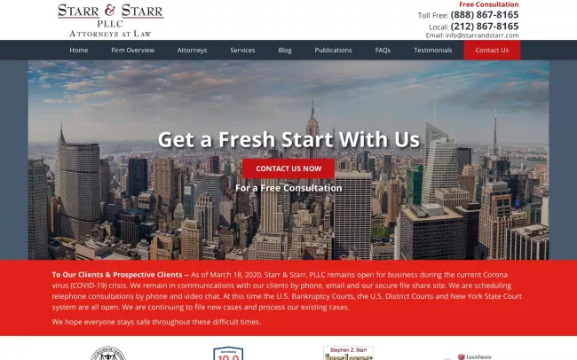 Screenshot of the Starr & Starr, PLLC Website