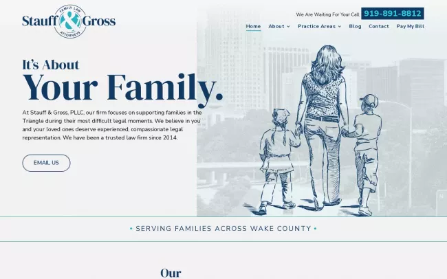 Screenshot of the Stauff & Gross, PLLC Website