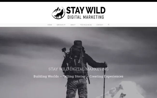 Screenshot of the Stay Wild Digital Marketing Website