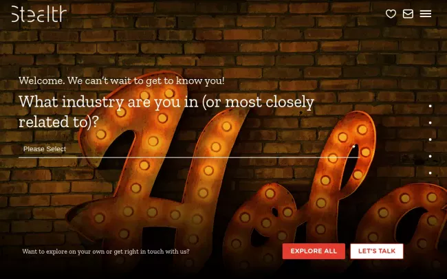 Screenshot of the Stealth Creative Website