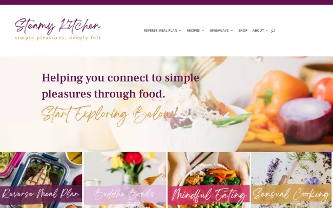 Screenshot of the Steamy Kitchen Blog