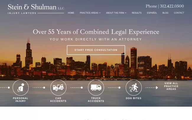 Screenshot of the Stein & Shulman, LLC Website