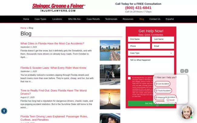 Screenshot of the Steinger, Iscoe & Greene Blog