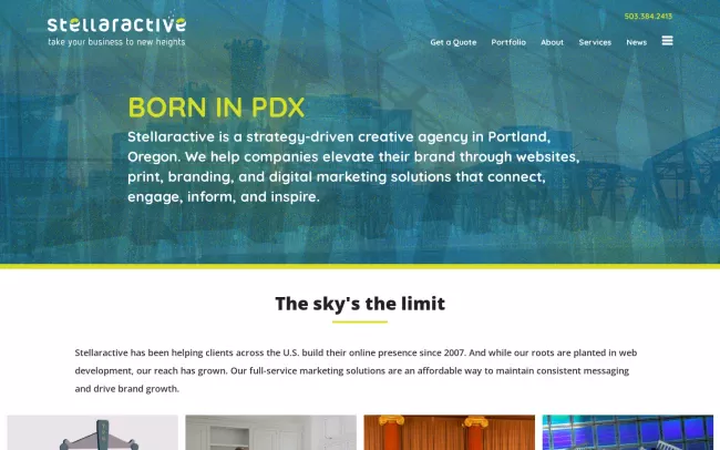 Screenshot of the Stellaractive Website