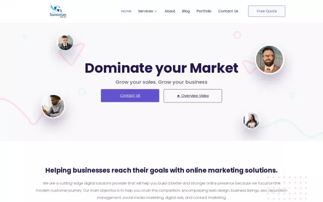 Screenshot of the Stentorian Web Website