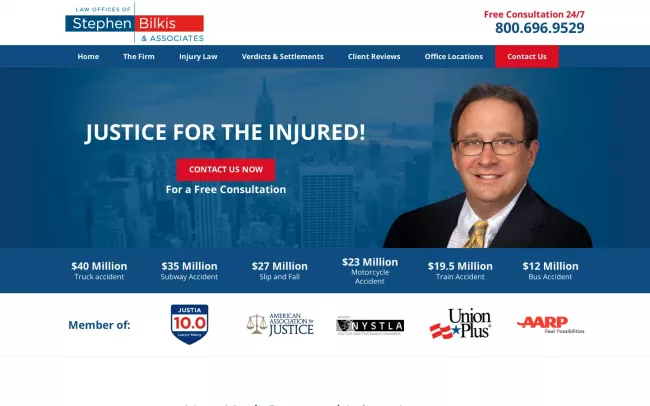 Screenshot of the Stephen Bilkis & Associates, PLLC Website
