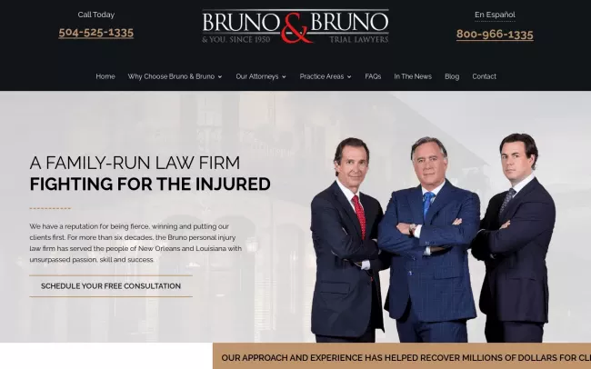 Screenshot of the Stephen P. Bruno Website