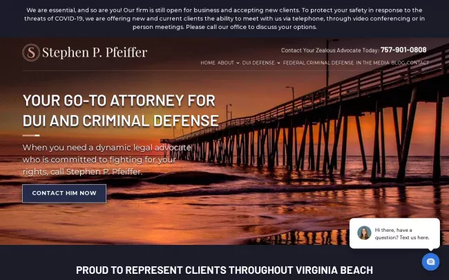 Screenshot of the Stephen P. Pfeiffer Website
