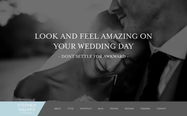 Screenshot of the Stephen Walker Photography Website
