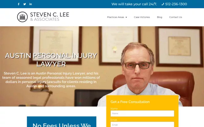 Screenshot of the Steven C. Lee & Associates Website