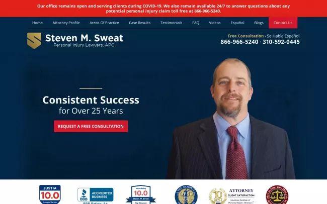Steven M. Sweat, Personal Injury Lawyers, APC