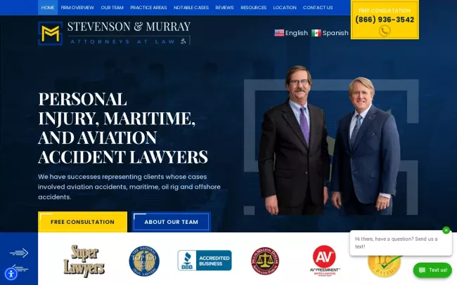Screenshot of the Stevenson & Murray Website