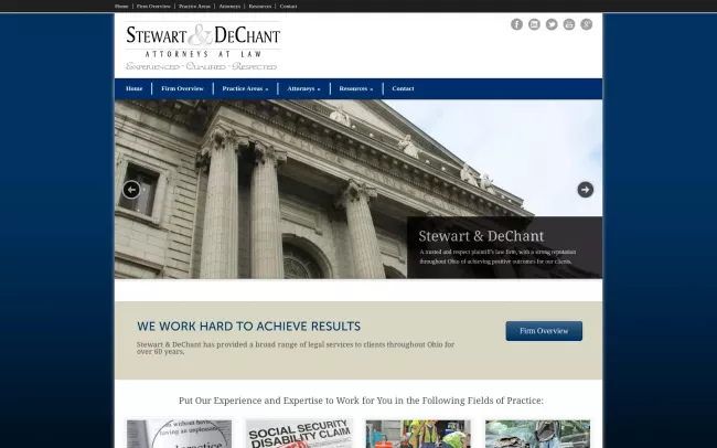 Screenshot of the Stewart & DeChant, LLC Website
