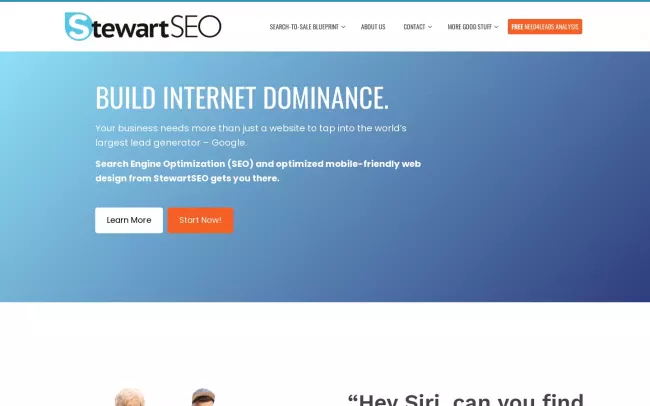 Screenshot of the Stewart SEO Website