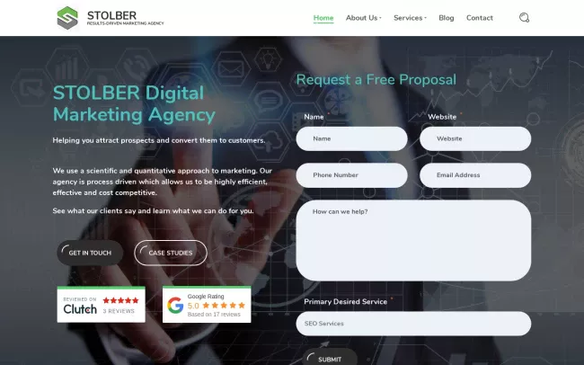 Screenshot of the STOLBER Digital Marketing Agency Website