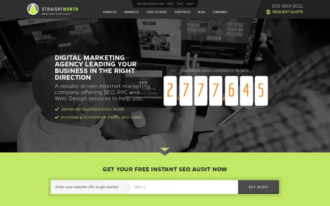 Screenshot of the Straight North Website