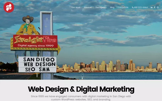 Screenshot of the Straightfire Digital Marketing Website