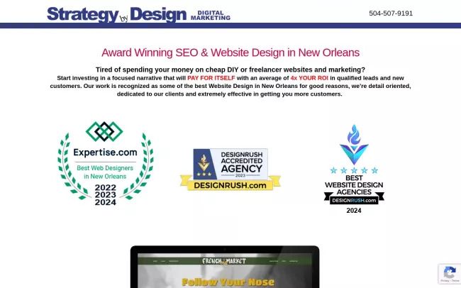 Screenshot of the Strategy by Design Website