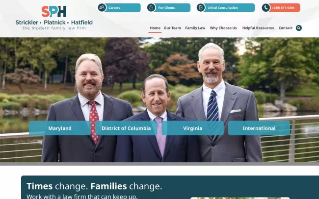 Screenshot of the Strickler, Platnick & Hatfield, P.C. Website