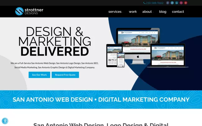 Screenshot of the Strottner Designs Website