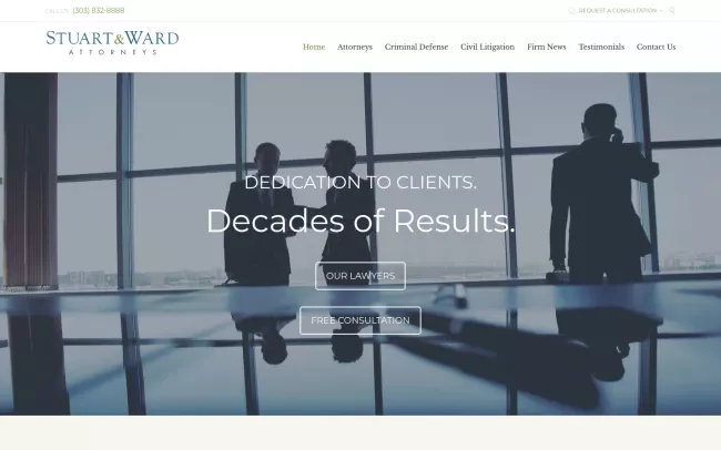 Screenshot of the Stuart & Ward LLP Website