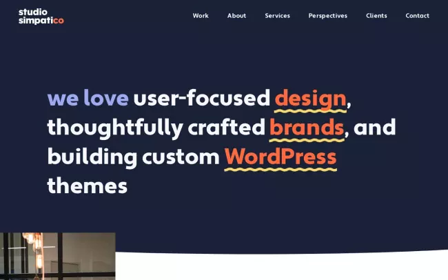 Screenshot of the Studio Simpatico Website