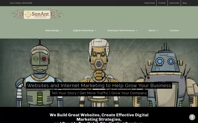Screenshot of the SunAnt Interactive, LLC Website