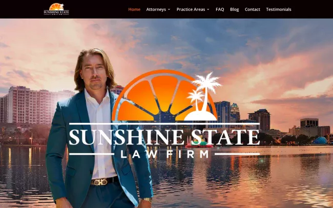 Screenshot of the Sunshine State Law Firm Website