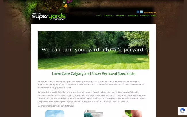 Screenshot of the Superyards Website