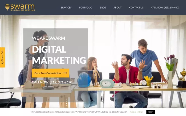 Screenshot of the Swarm Digital Marketing Website