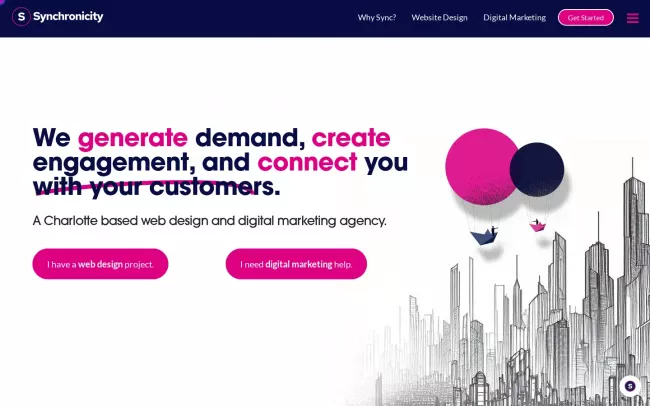 Screenshot of the Synchronicity Website