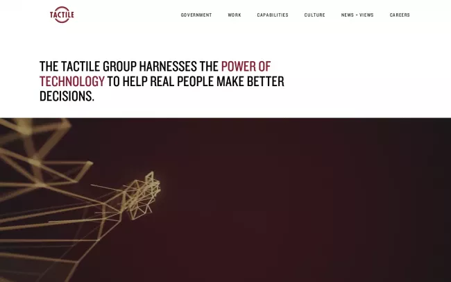 Screenshot of the The Tactile Group Website