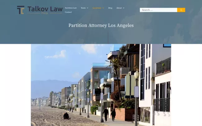 Screenshot of the Talkov Law Website