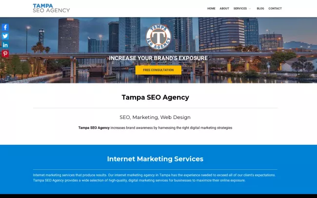Screenshot of the Tampa SEO Agency Website