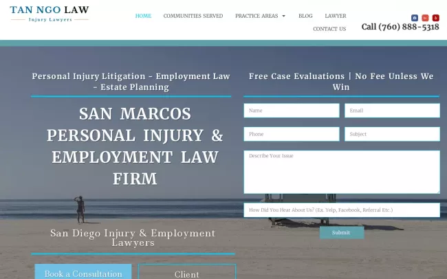 Screenshot of the Tan Ngo Law Website