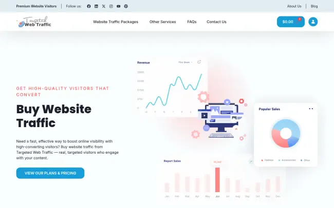 Screenshot of the Targeted Web Traffic Website